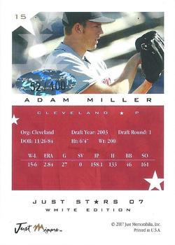 2007 Just Autographs - Just Stars White Edition (1-25) #15 Adam Miller Back