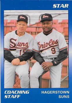 1989 Star Hagerstown Suns - Platinum #22 Coaching Staff (Jimmie Schaffer / Tom Brown) Front