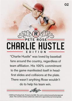 2020 Leaf Pete Rose Charlie Hustle Edition #2 Pete Rose Back