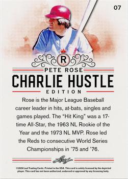 2020 Leaf Pete Rose Charlie Hustle Edition #7 Pete Rose Back