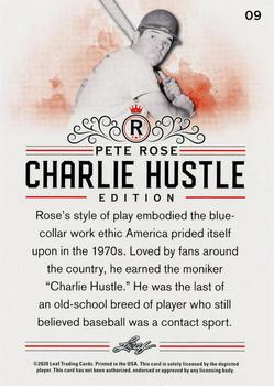 2020 Leaf Pete Rose Charlie Hustle Edition #9 Pete Rose Back