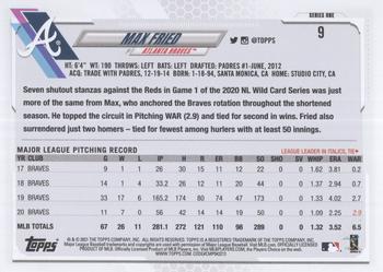 2021 Topps #9 Max Fried Back