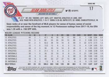 2021 Topps #17 Sean Doolittle Back