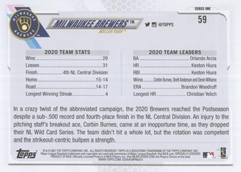 2021 Topps #59 Milwaukee Brewers Back