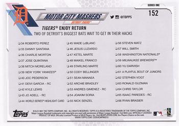 2021 Topps #152 Motor City Mashers (Miguel Cabrera / Jonathan Schoop) Back