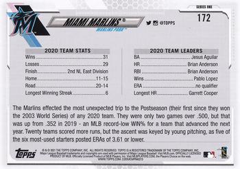 2021 Topps #172 Miami Marlins Back
