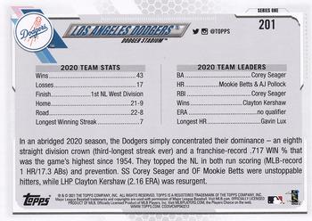 2021 Topps #201 Los Angeles Dodgers Back