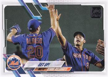 2021 Topps #210 Get Up! (Pete Alonso / Michael Conforto) Front