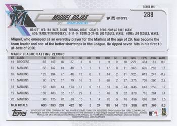2021 Topps #288 Miguel Rojas Back