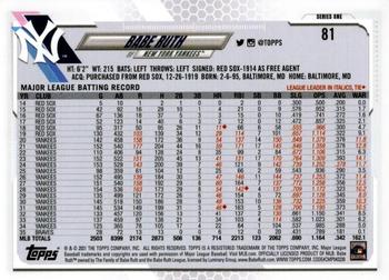 2021 Topps #81 Babe Ruth Back