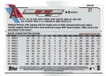 2021 Topps #27 Mike Trout Back