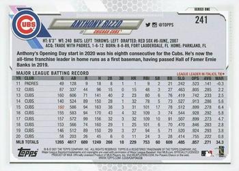 2021 Topps #241 Anthony Rizzo Back