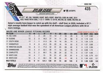 2021 Topps #435 Dylan Cease Back