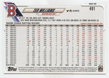 2021 Topps #491 Ted Williams Back