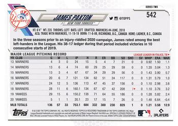 2021 Topps #542 James Paxton Back