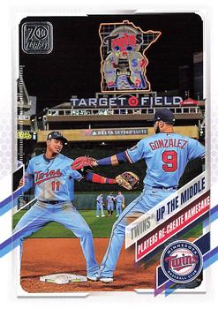 2021 Topps #553 Twins Up The Middle (Marwin Gonzalez / Jorge Polanco) Front