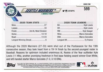 2021 Topps #599 Seattle Mariners Back