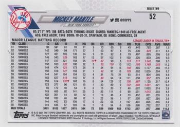 2021 Topps #52 Mickey Mantle Back