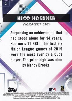 2020 Topps Fire #3 Nico Hoerner Back