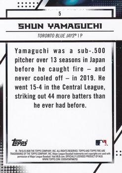 2020 Topps Fire #5 Shun Yamaguchi Back