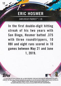 2020 Topps Fire #12 Eric Hosmer Back