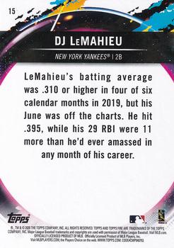 2020 Topps Fire #15 DJ LeMahieu Back
