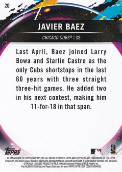 2020 Topps Fire #20 Javier Baez Back