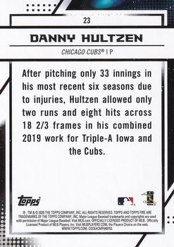 2020 Topps Fire #23 Danny Hultzen Back