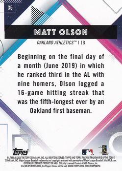 2020 Topps Fire #35 Matt Olson Back
