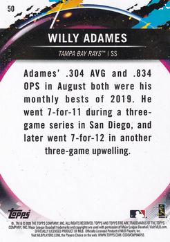 2020 Topps Fire #50 Willy Adames Back