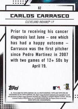 2020 Topps Fire #82 Carlos Carrasco Back