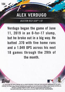 2020 Topps Fire #104 Alex Verdugo Back