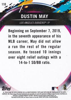 2020 Topps Fire #110 Dustin May Back