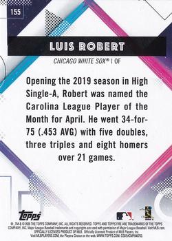 2020 Topps Fire #155 Luis Robert Back