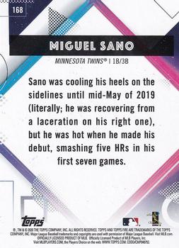2020 Topps Fire #168 Miguel Sano Back