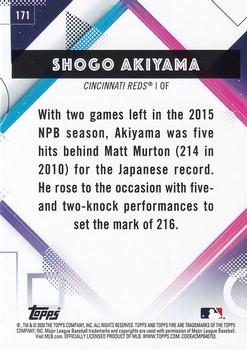 2020 Topps Fire #171 Shogo Akiyama Back
