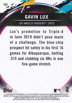2020 Topps Fire #182 Gavin Lux Back