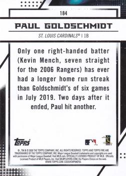 2020 Topps Fire #184 Paul Goldschmidt Back