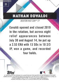 2020 Topps Fire - Gold Minted #21 Nathan Eovaldi Back