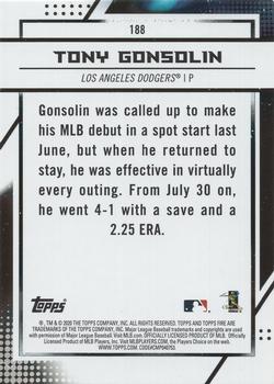 2020 Topps Fire - Gold Minted #188 Tony Gonsolin Back