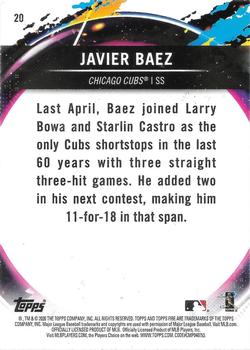 2020 Topps Fire - Flame #20 Javier Baez Back