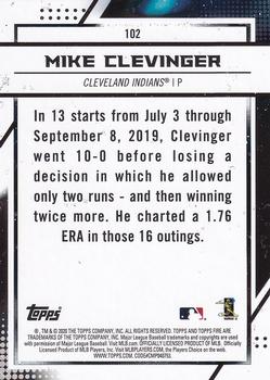 2020 Topps Fire - Flame #102 Mike Clevinger Back