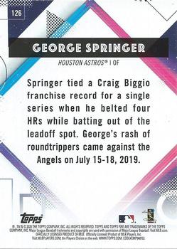 2020 Topps Fire - Flame #126 George Springer Back