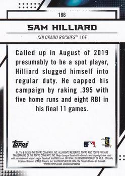 2020 Topps Fire - Flame #186 Sam Hilliard Back