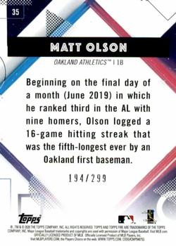 2020 Topps Fire - Orange #35 Matt Olson Back