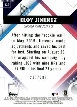2020 Topps Fire - Orange #139 Eloy Jimenez Back