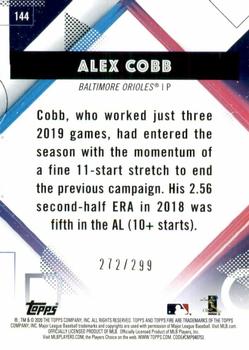 2020 Topps Fire - Orange #144 Alex Cobb Back