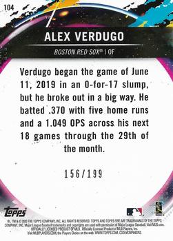 2020 Topps Fire - Green #104 Alex Verdugo Back