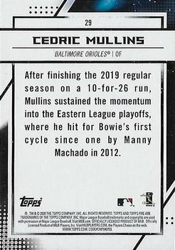2020 Topps Fire - Onyx #29 Cedric Mullins Back