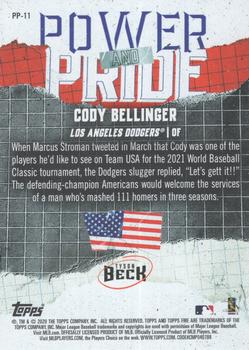 2020 Topps Fire - Power and Pride Gold Minted #PP-11 Cody Bellinger Back